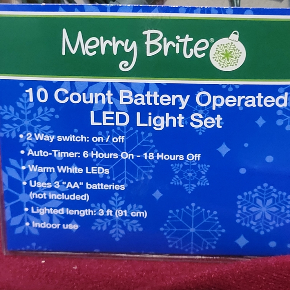 Merry Brite LED 10 Count Battery Operated Light Set - Picture 3 of 5